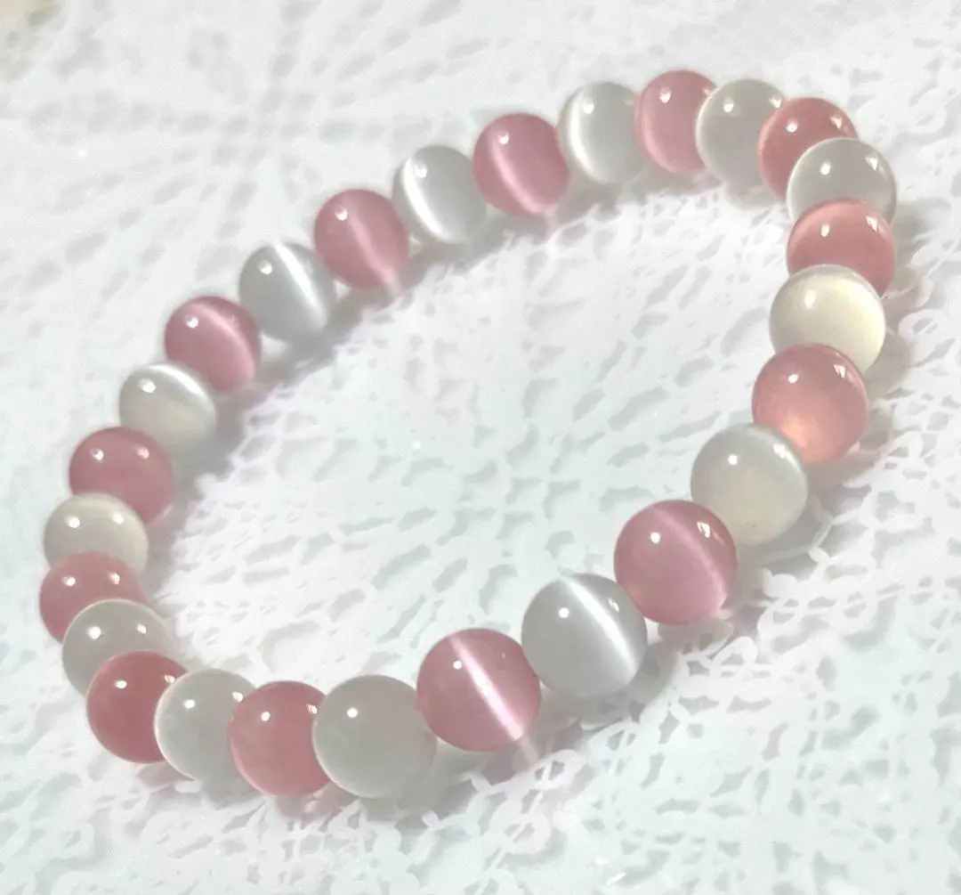 Thumbnail of Bonus! Pink Cat's Eye Power Stone Bracelet 15.5cm