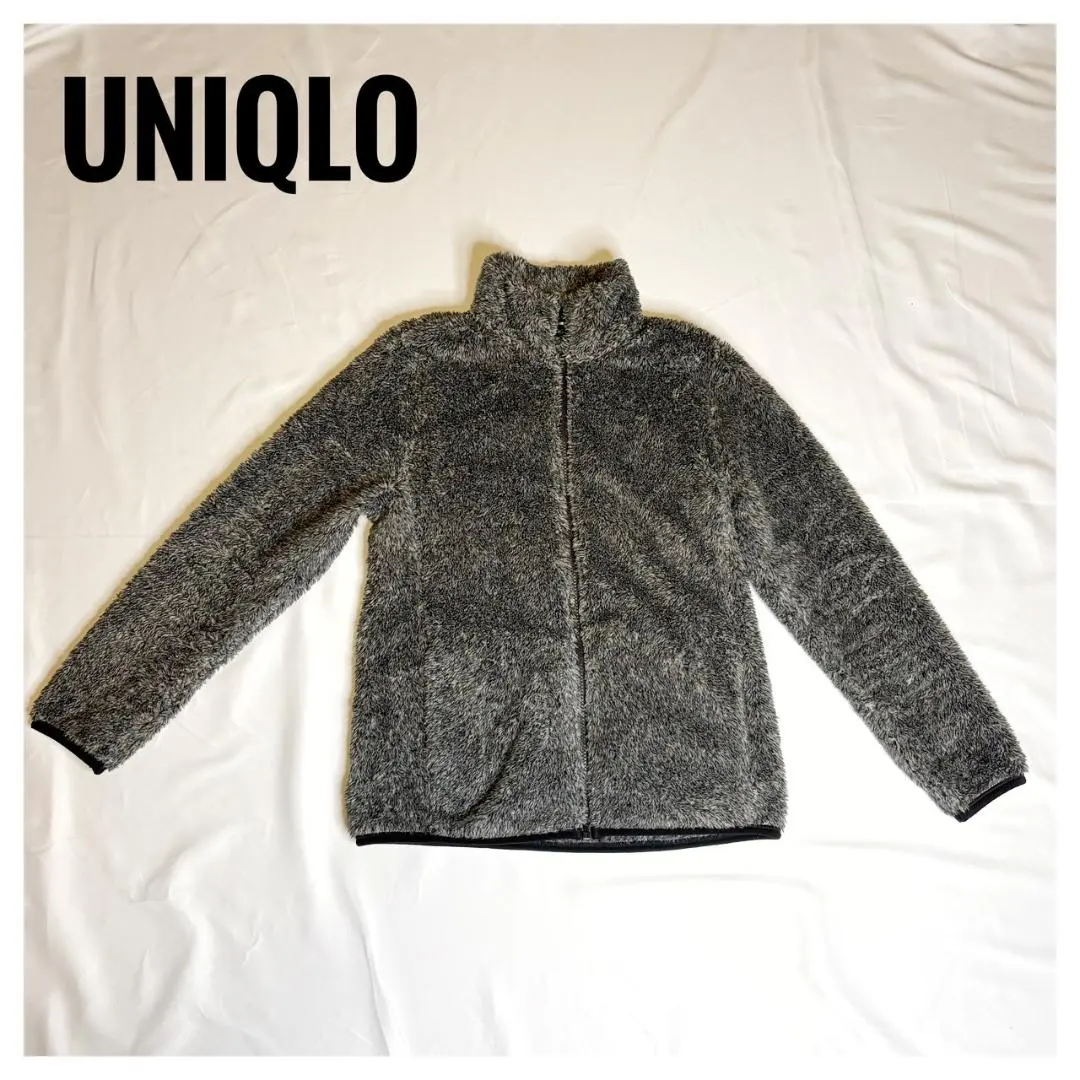 Thumbnail of UNIQLO Fleece Jacket Gray Boa Brushed Stand Collar Classic