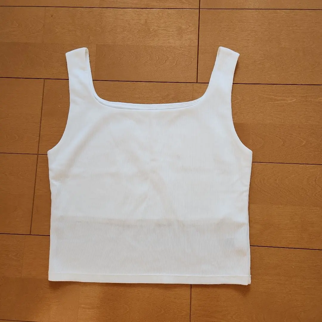 Thumbnail of GU New White Ribbed Tank Top L Size☆