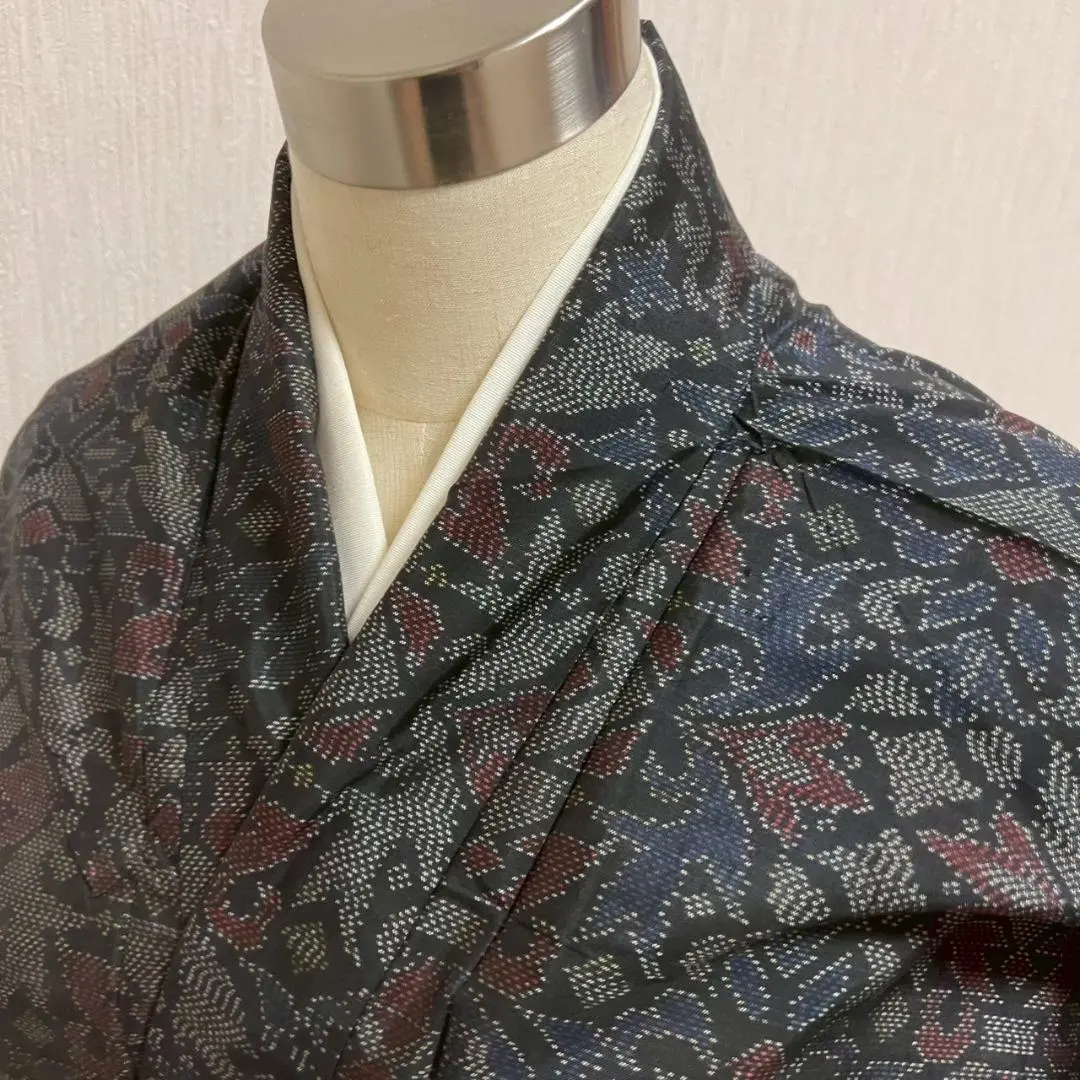 Thumbnail of KJ2088 Oshima Tsumugi Silk Kimono, Height 150.5cm, Silk
