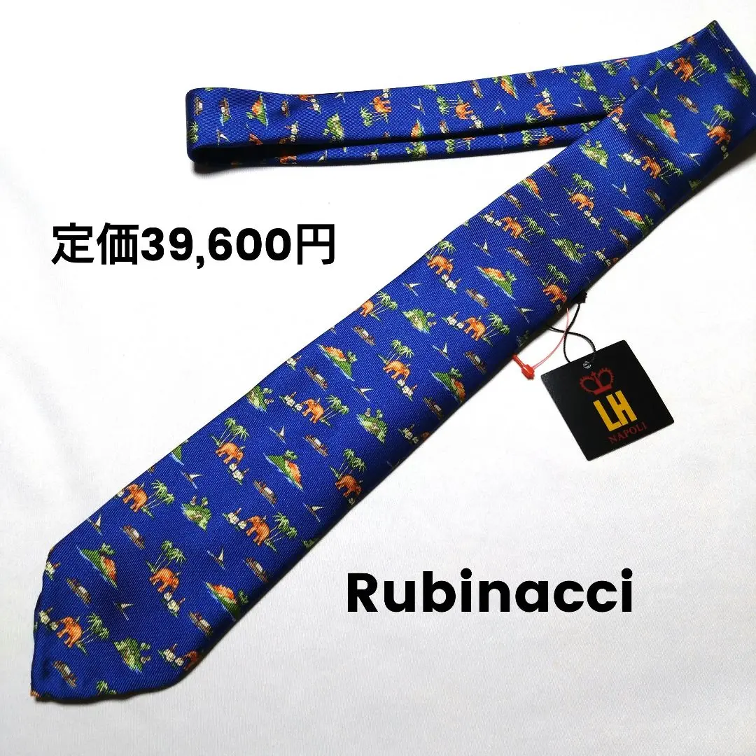 【極美品】RUBINACCI ルビナッチ　ハンドメイド　シルクネクタイ　ナポリ 極美品】RUBINACCI ルビナッチ ハンドメイド シルクネクタイ ナポリ