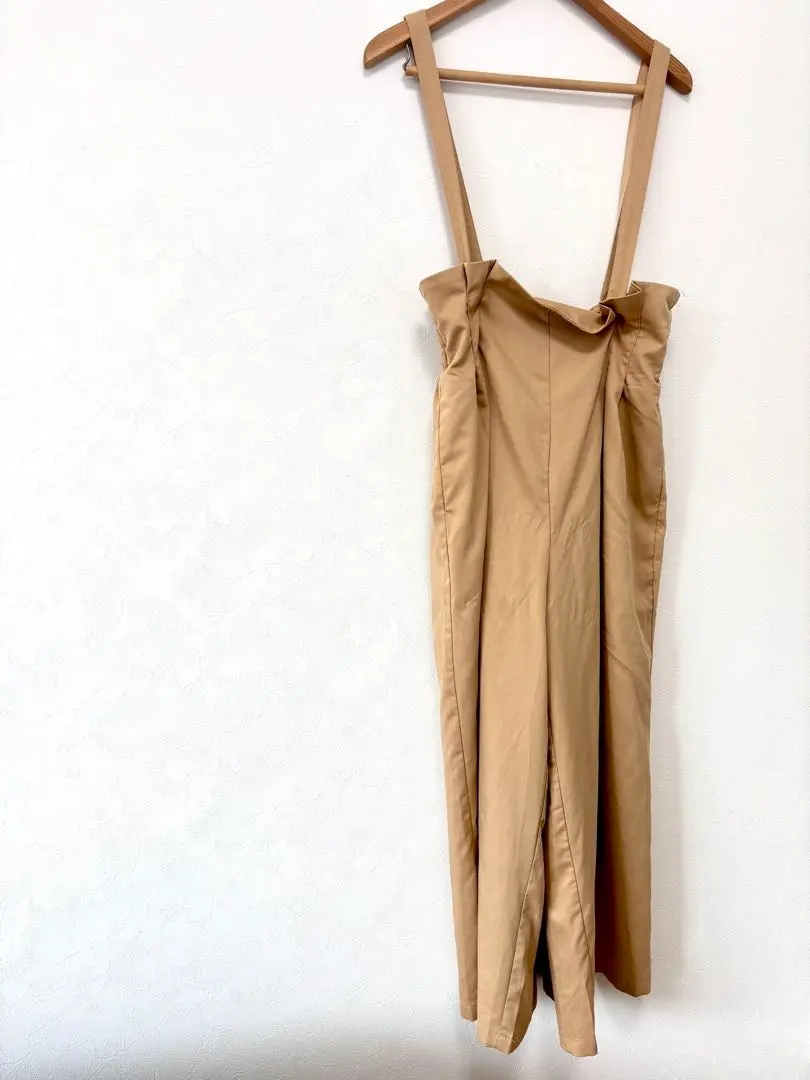 淺米色 高腰連身褲 的縮圖