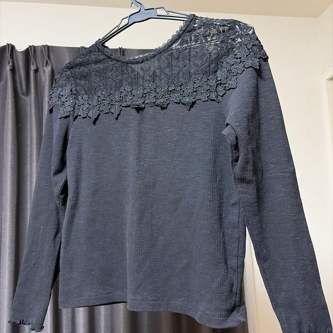 Thumbnail of ARROW Black Long Sleeve Top with Lace M