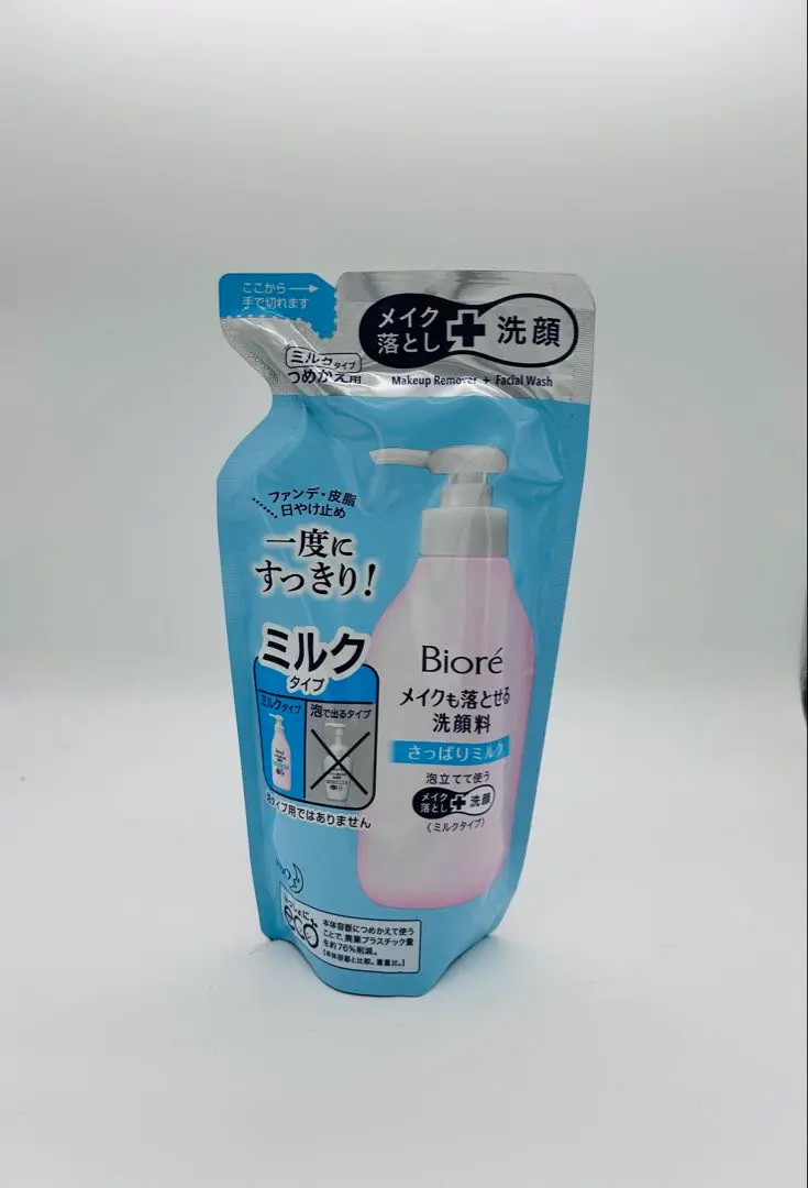 ビオレメイクも落とせる洗顔料 さっぱりミルク 【ポンプ×3】＋【詰め替え×2】 Biore（ビオレ）メイクも落とせる洗顔料 さっぱりミルク（180ml