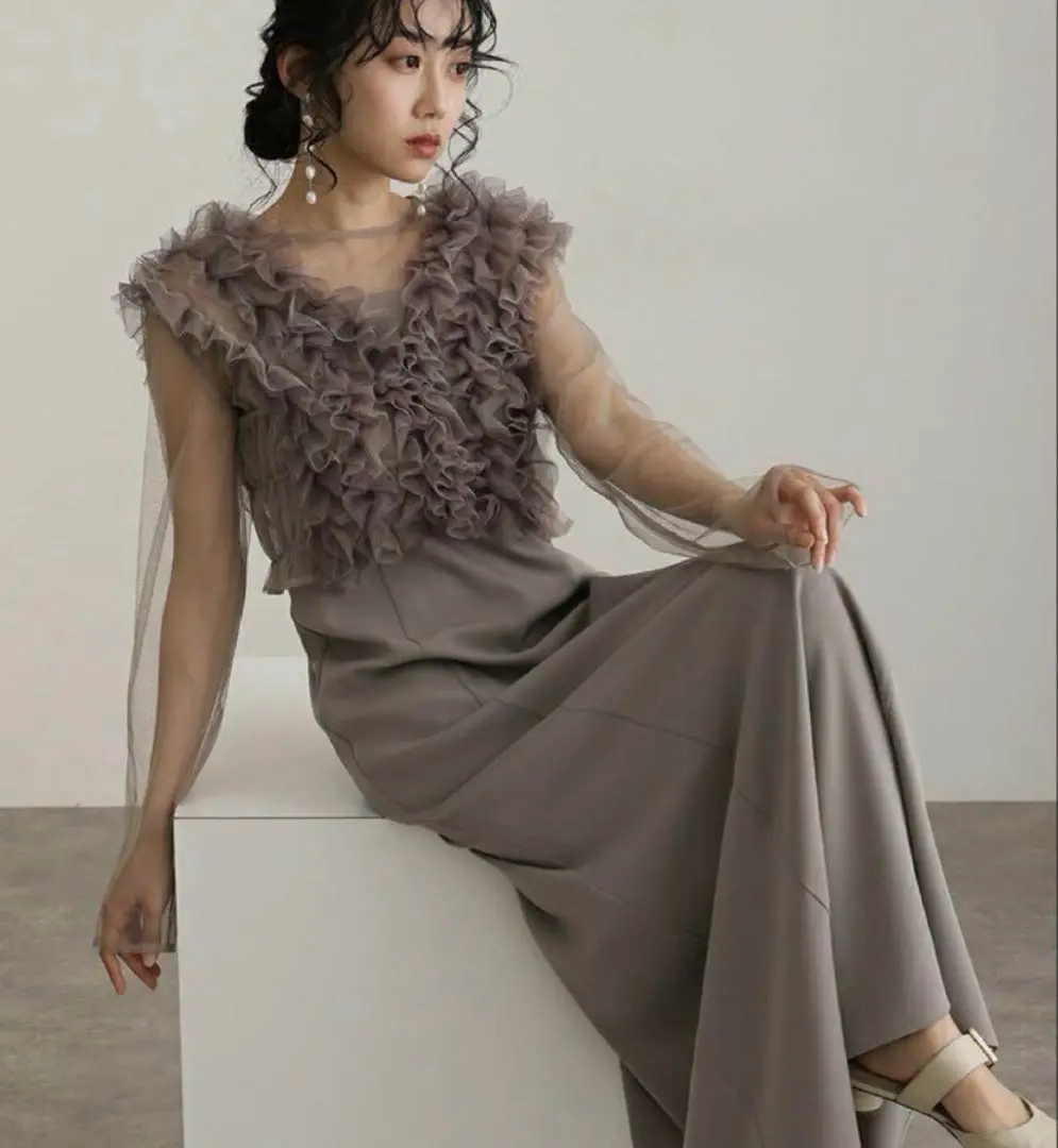 スーツ・フォーマル・ドレス MANY WAY TULLE VEIL SET UP Ameri（アメリ）の「MANY WAY TULLE VEIL SET UP（パンツドレス