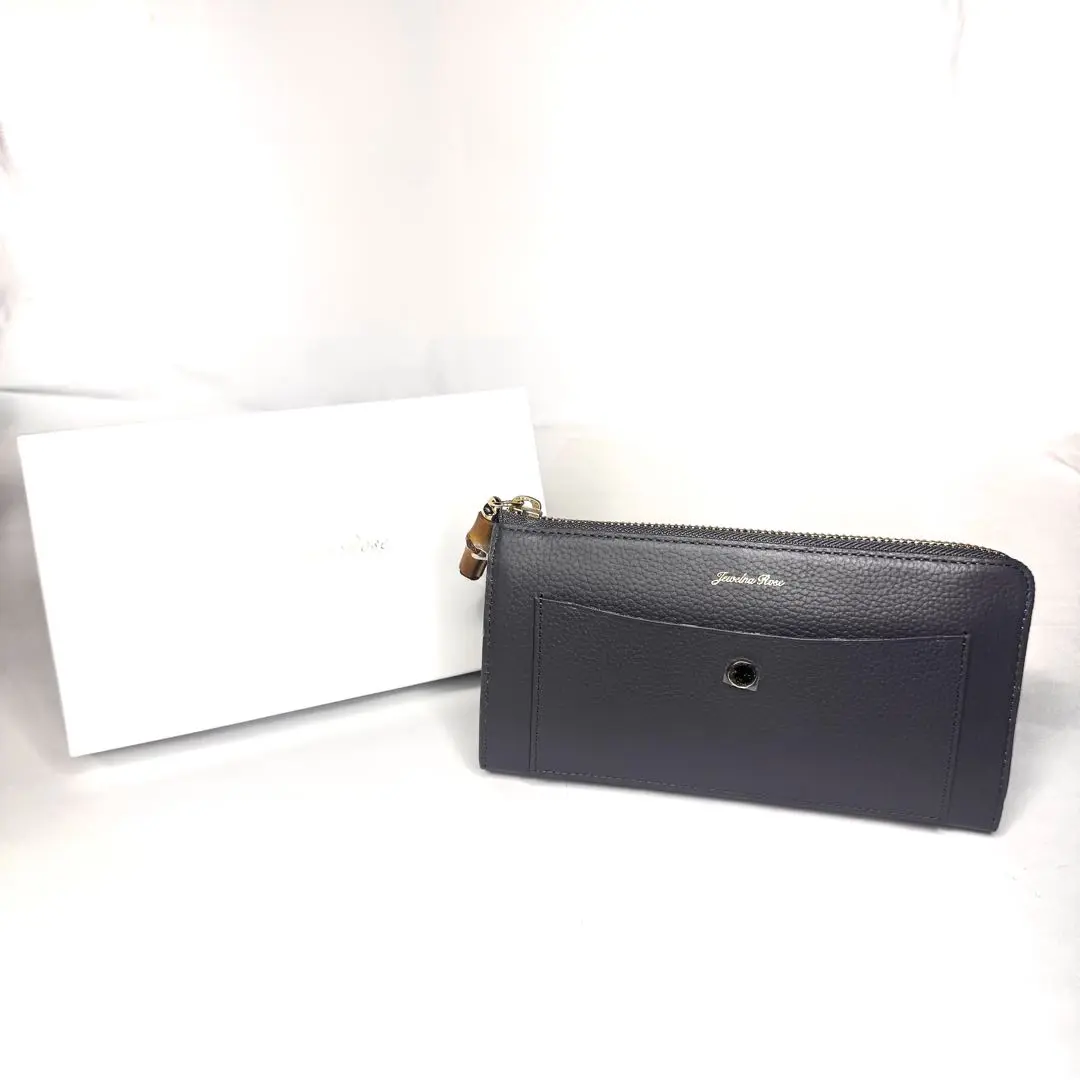 新品 JEWELNA ROSE 長財布 未使用　 ダークグレー Jewelna Rose レディース 財布 長財布 大人可愛い 本革 レザー