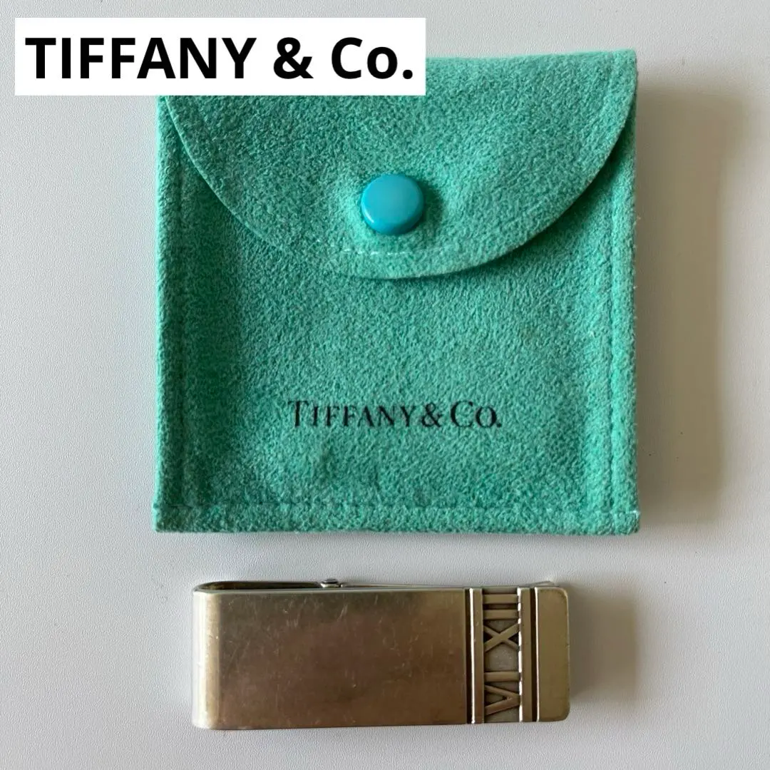 希少 Tiffany＆Co. マネークリップ 箱付き 2004 ロゴ アトラス