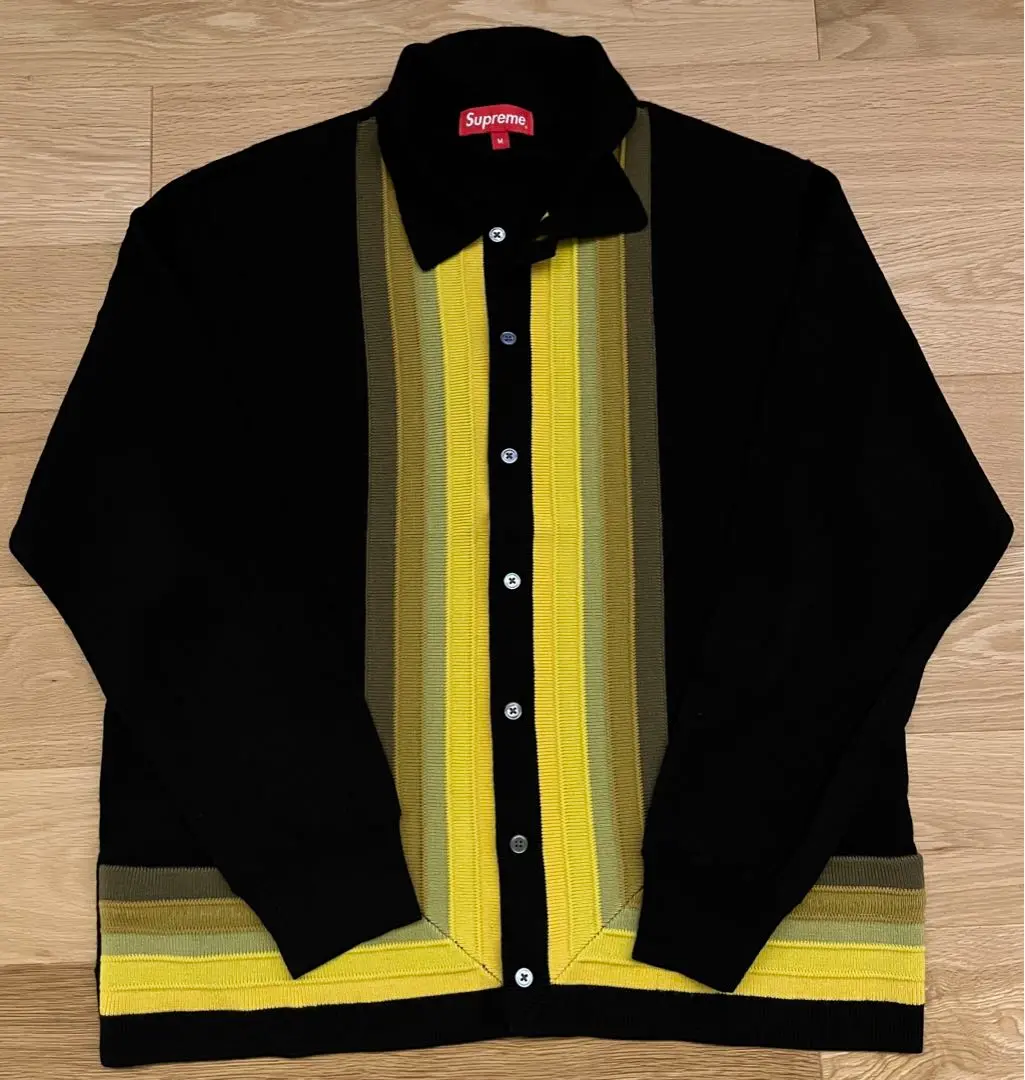 SUPREME corner stripe sweater カーディガン 2025年最新】supreme corner stripe polo sweaterの人気アイテム