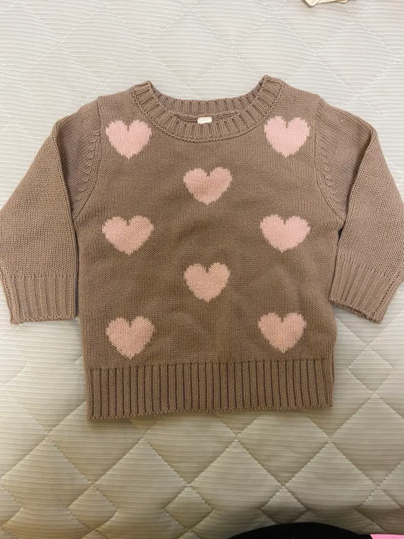 Thumbnail of Heart pattern knit sweater 90
