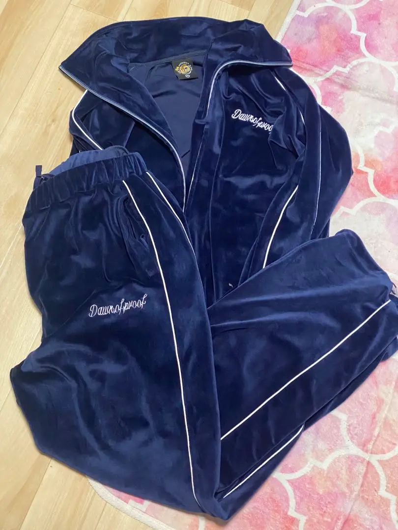Dawn.ofproof ベロアジャージ上下セット 5XL ネイビー
