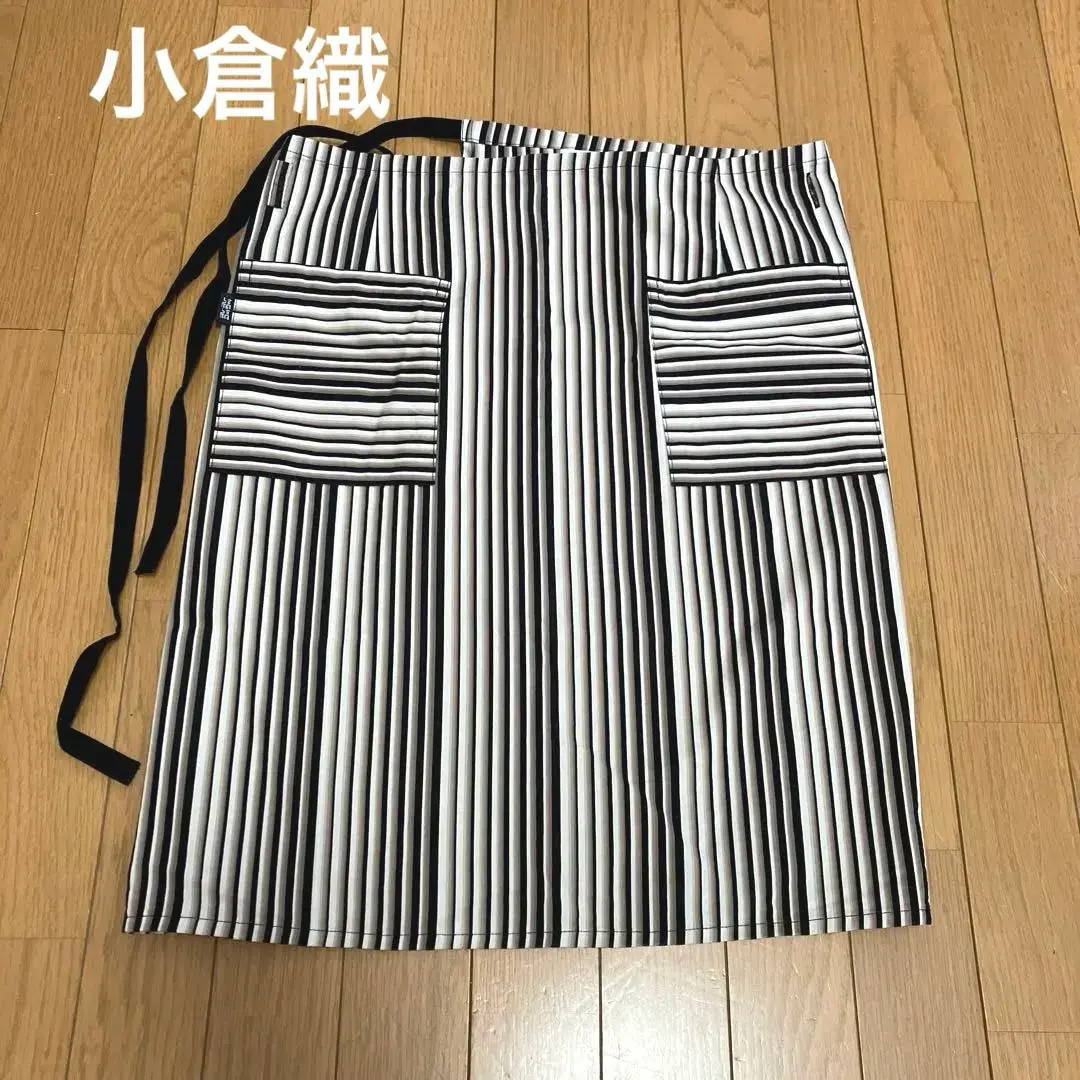 ハル＊小倉縞縞　エプロン　新品未使用　箱つき ハル様専用＊小倉縞縞 エプロン 新品未使用 箱つき
