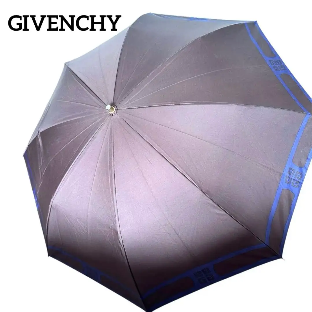 GIVENCHY ジバンシー 折りたたみ傘 ロゴ 木製持ち手 大きめ