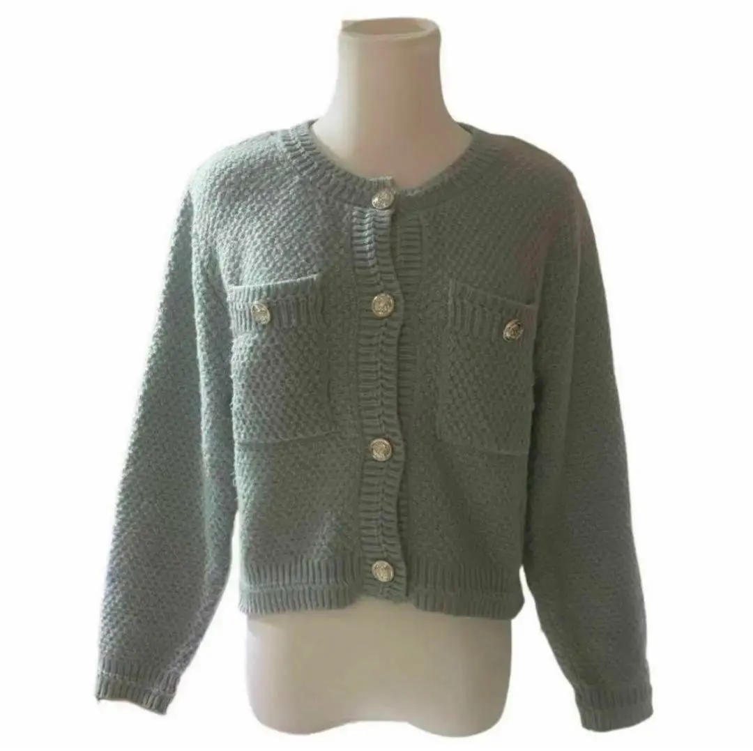 Thumbnail of GRL Grel long-sleeved knit cardigan autumn/winter free size light blue