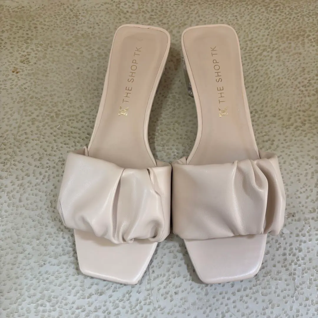 Thumbnail of THE SHOP TK Beige Ribbon Mule Sandals M