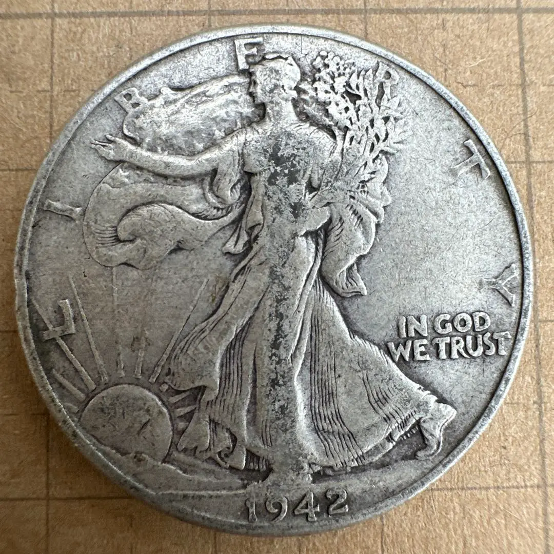 セール！アメリカ ハクトウワシ ハーフダラー硬貨 1942年 外国コイン アメリカ 白頭鷲 1942年 ハ―フダラ―