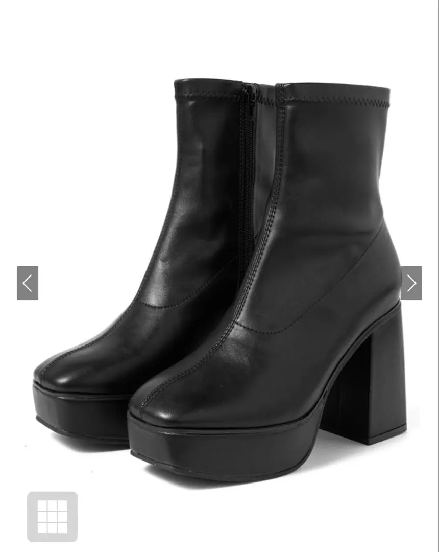 Thumbnail of Square toe chunky heel leather boots