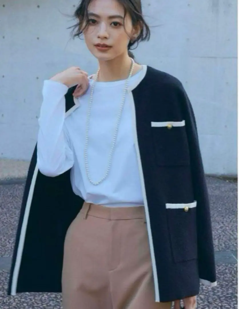 【専用◆出品】23区ミニブークレ ニットジャケット☆38サイズ☆ブラック系 専用◇出品】23区ミニブークレ ニットジャケット☆38サイズ