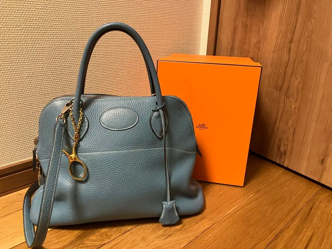 エルメス　ボリード 31 N⬜︎ ブルージーン HERMES(エルメス)/ボリード31/オーストリッチ×ブルージーンの