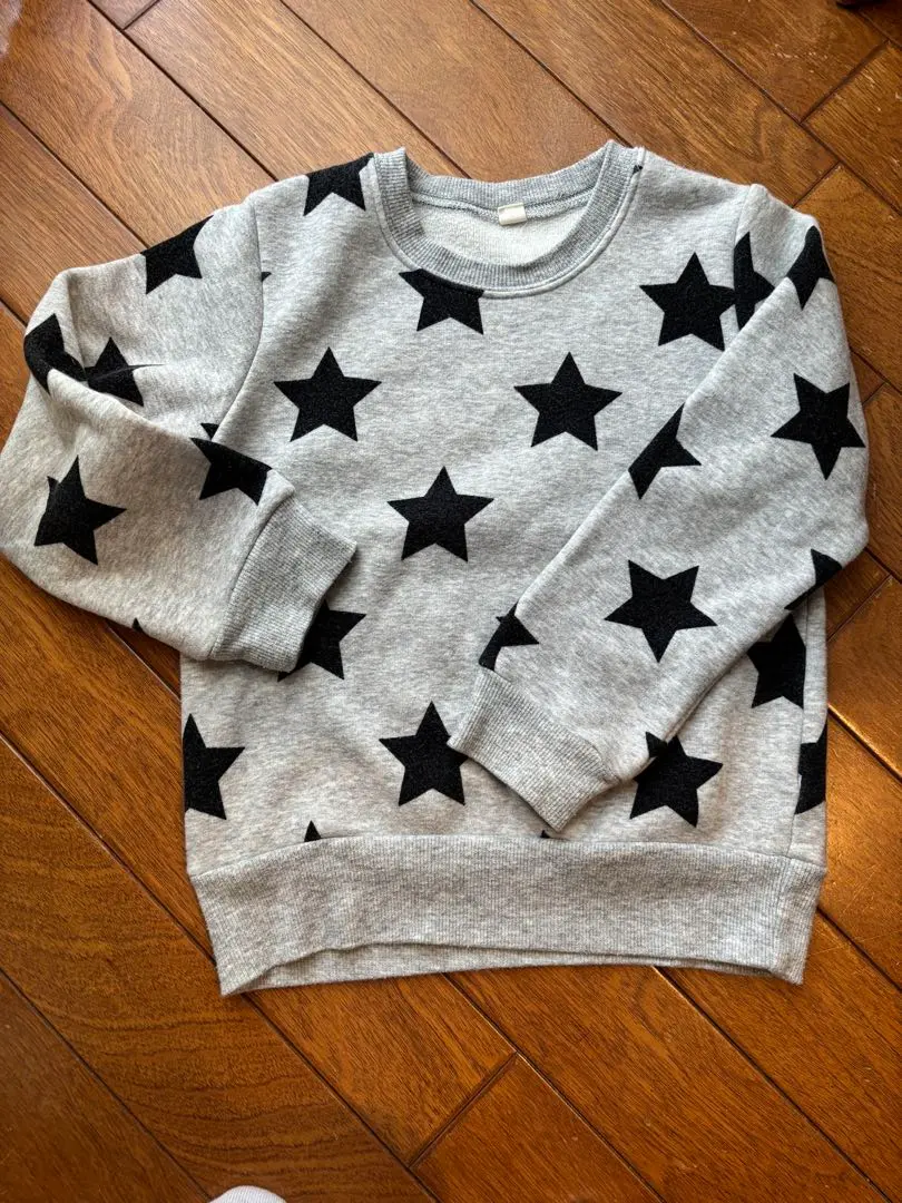 Thumbnail of Star Pattern Gray Sweatshirt Fleece-lined Unisex 110