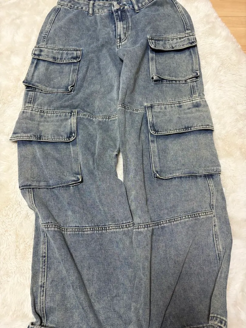 Thumbnail of Cargo pants, light blue, multiple pockets