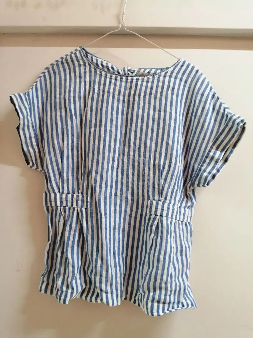 Thumbnail of Blue and white striped short-sleeved shirt