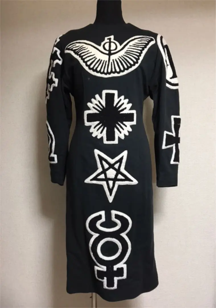 KTZ 家紋柄 ワッペンマフラー 梵字ワッペン「カーン」「シルバー」干支酉アイロン接着不動明王
