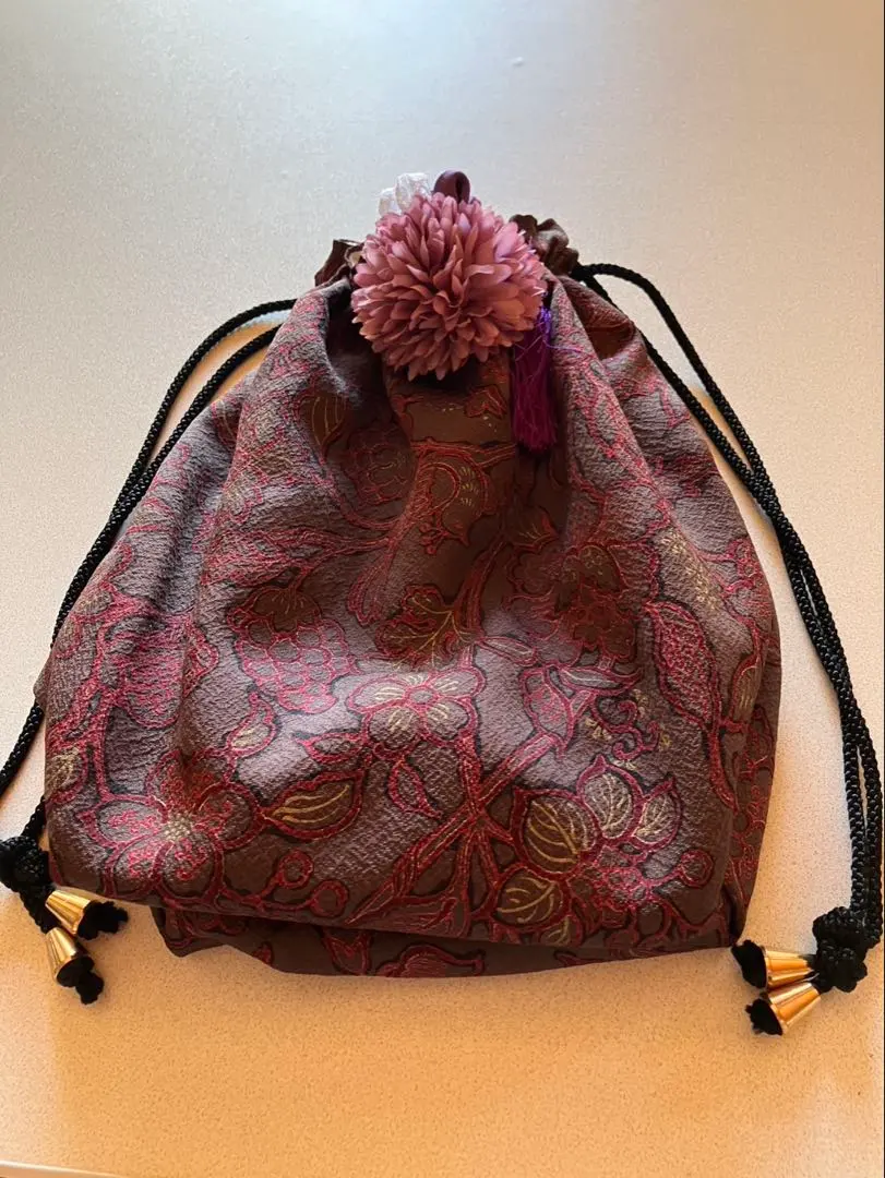 Thumbnail of Handmade drawstring bag