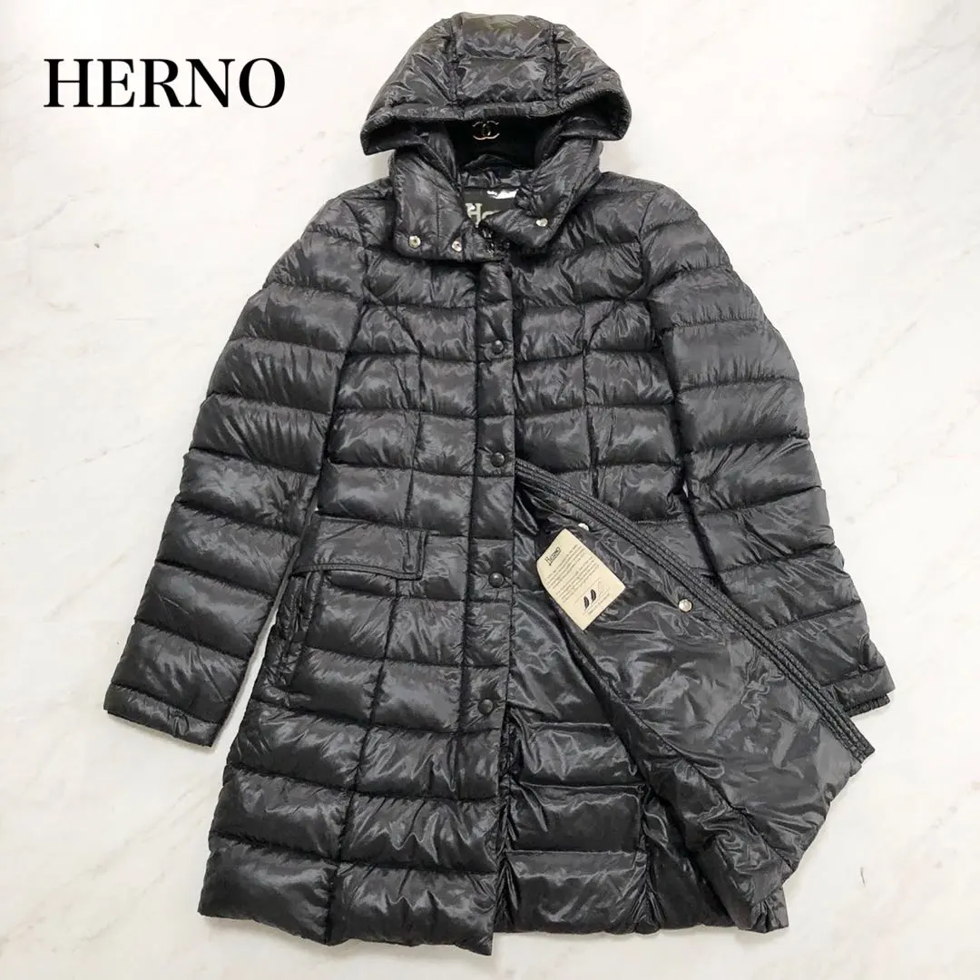 Thumbnail of Popular ❤️ HERNO Herno Down Coat 2-way Black Logo Long Length L
