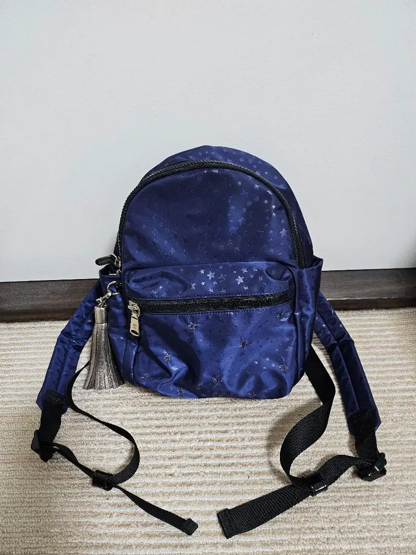 〖未使用品〗 アナスイ ミニ リュック ナイロン ネイビー 蝶々 未使用品〗 アナスイ ミニ リュック ナイロン ネイビー 蝶々