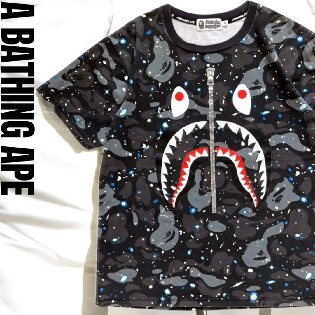BAPE ✖︎ stussy シャドウマン　シャークTシャツ stussy BAPE シャーク Tシャツ shark 000000008372 - メルカリ