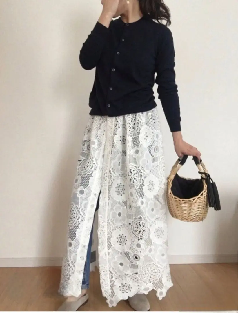【新品タグ付】イエナ luana　レース巻きスカート 　カットワークレース　白 新品未使用♡イエナ♡LUANA レース巻きスカート