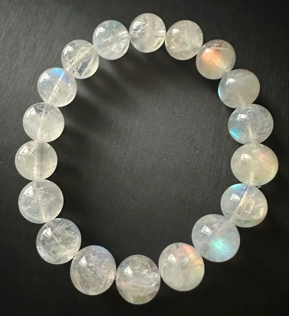 Thumbnail of ★ Rainbow Moonstone ★ Natural Stone Power Stone Bracelet Blue Rainbow