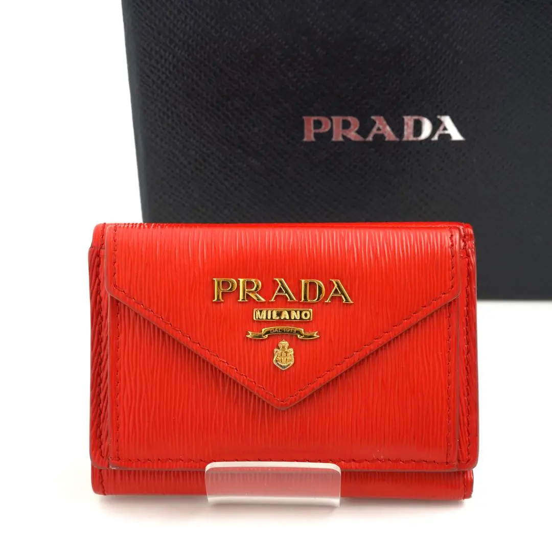 ✨未使用に近い✨　PRADA ミニ財布　ヴィッテロムーブ　三つ折り　バイカラー プラダ 三つ折り財布/ミニ財布 財布 レディース ヴィッテロ