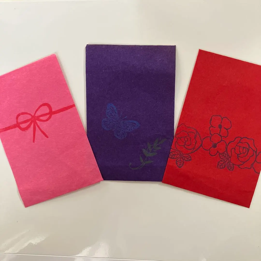 未使用 和紙小红包 3枚套装 的縮圖
