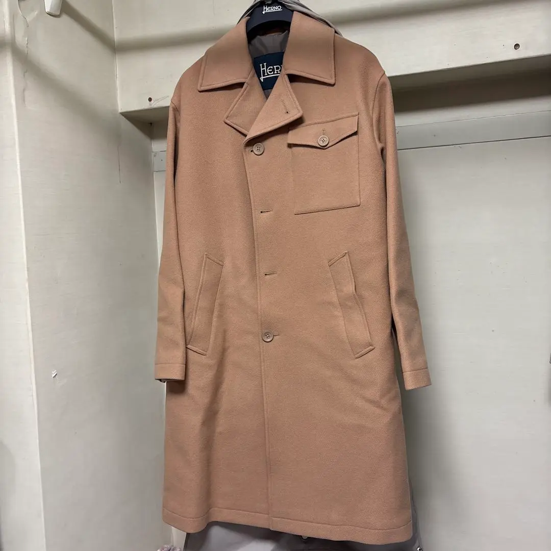 HERNO Chesterfield coat ヘルノ チェスター48キャメル HERNO / ヘルノ | インナーダウン ウールメルトン チェスター