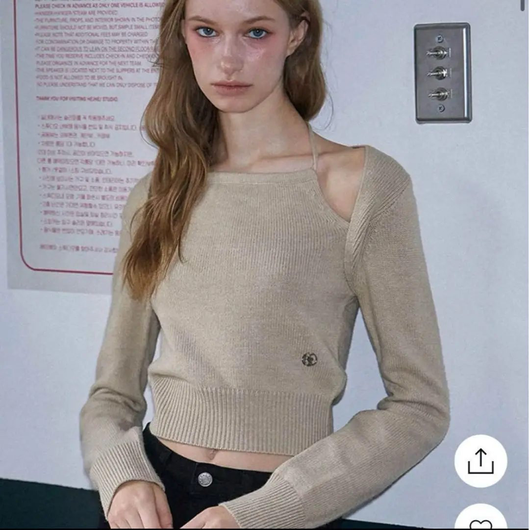 ★Rose Frantz★ Shirring Halter Off Shoulder T-shirt Rose Frantz(ロゼフランツ) - 海外通販のBUYMA