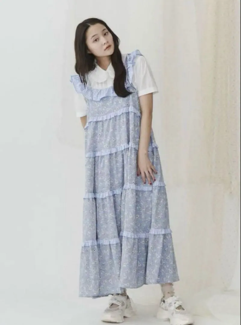 Thumbnail of [Price Reduced] merry jenny Off-Shoulder Frill Cami Dress - Blue