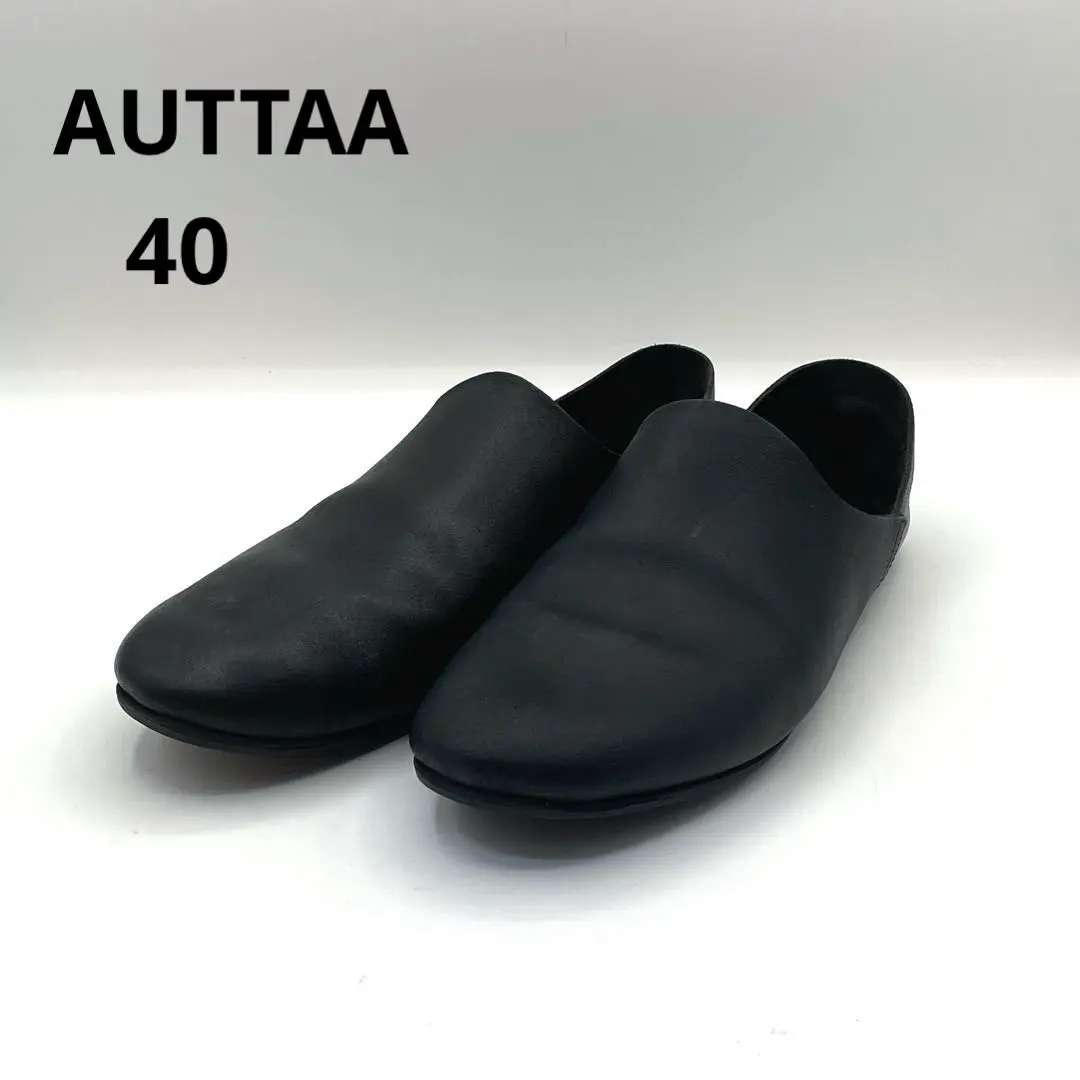 AUTTAA アウッタ　40 ルームシューズ　レザー　バブーシュ　スリッポン AUTTAA(アウッタ)レザースリッポンシューズ”Room Shoes”room