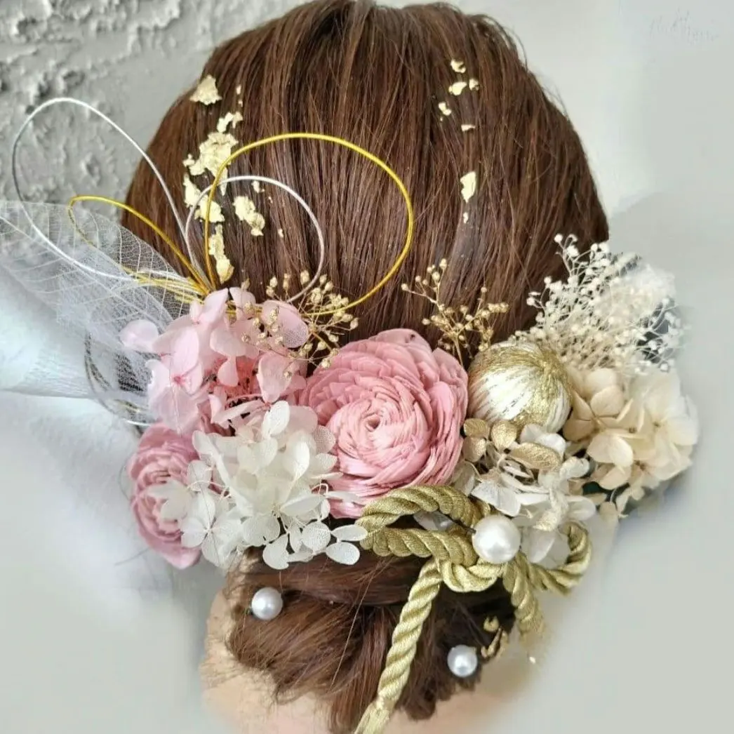 Thumbnail of Coming-of-Age Ceremony Photo Shoot Hair Accessories Furisode (Formal Kimono) Shichi-Go-San (Children's Festival) Wedding Cute Pink