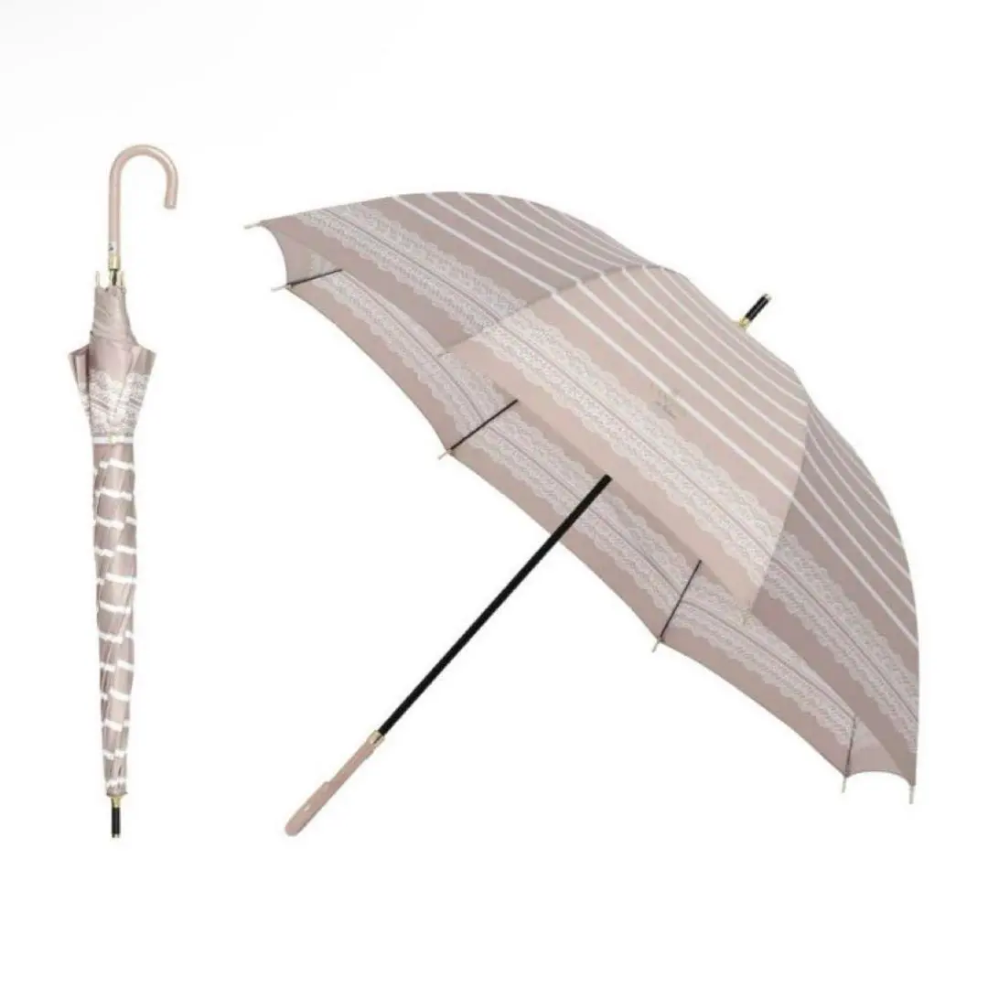 瑕疵品 新品 LANVIN en Bleu 防風傘 雨傘 長柄傘 米色 的縮圖