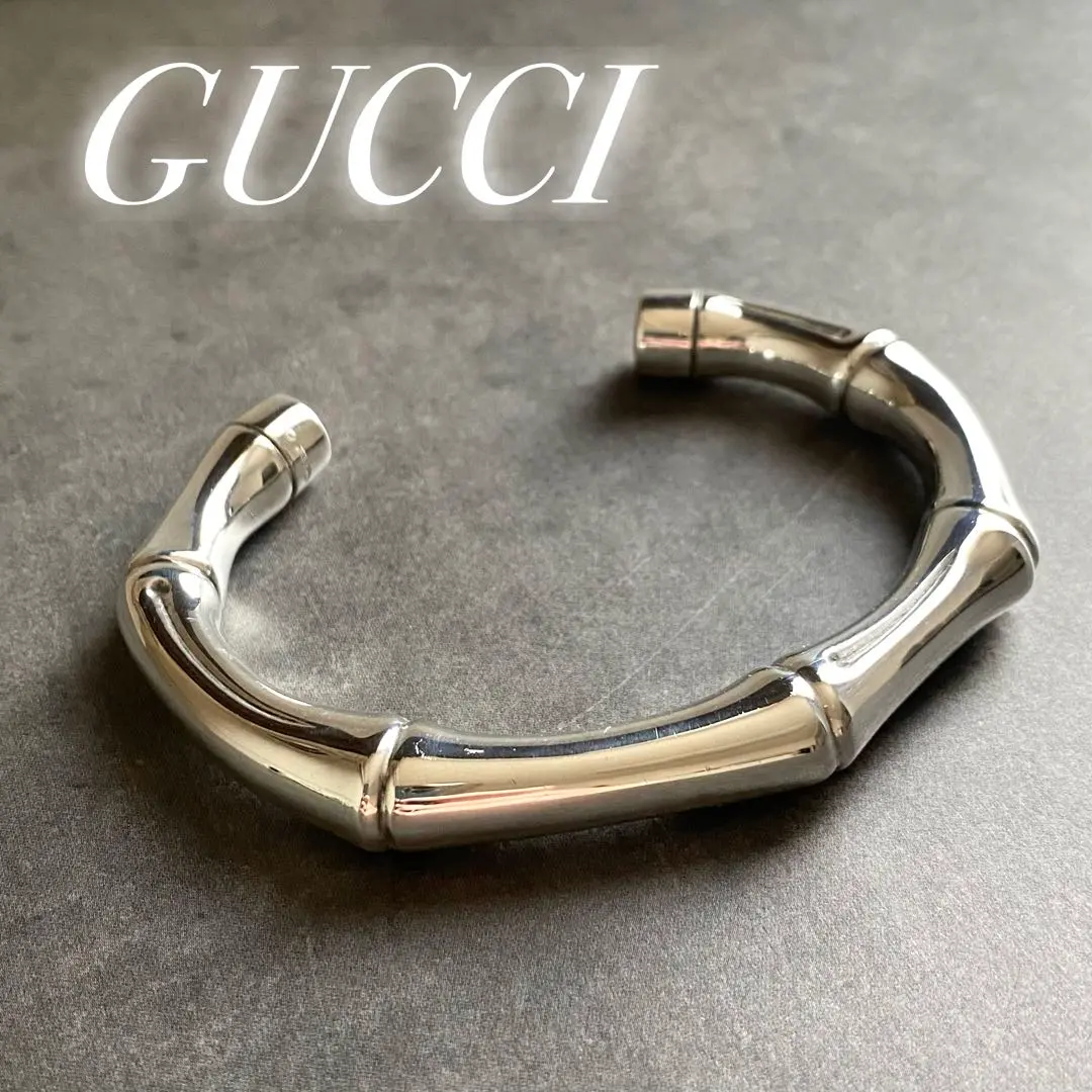 GUCCI シルバー バンブー風バングル 箱・巾着付き 2025年最新】gucci バングル バンブーの人気アイテム - メルカリ