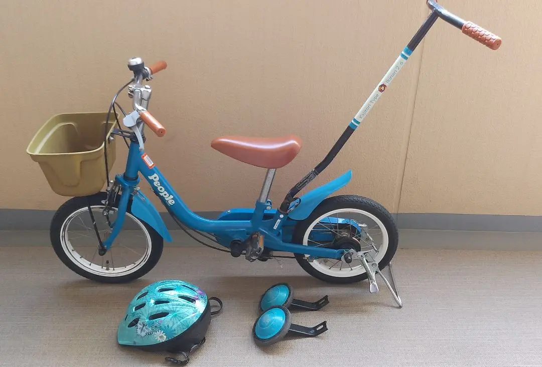 【値下げ】People 14インチ自転車 （ 補助輪 ヘルメット スタンド付き） 値下げ】People 14インチ自転車 （ 補助輪 ヘルメット スタンド