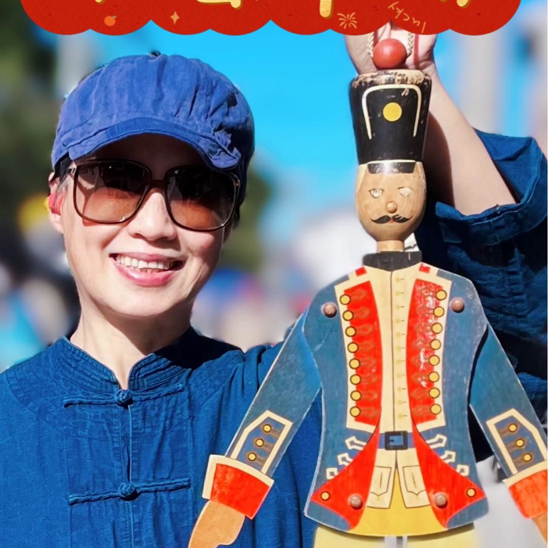 油彩画 北京胡同の四合院と夕日 原画