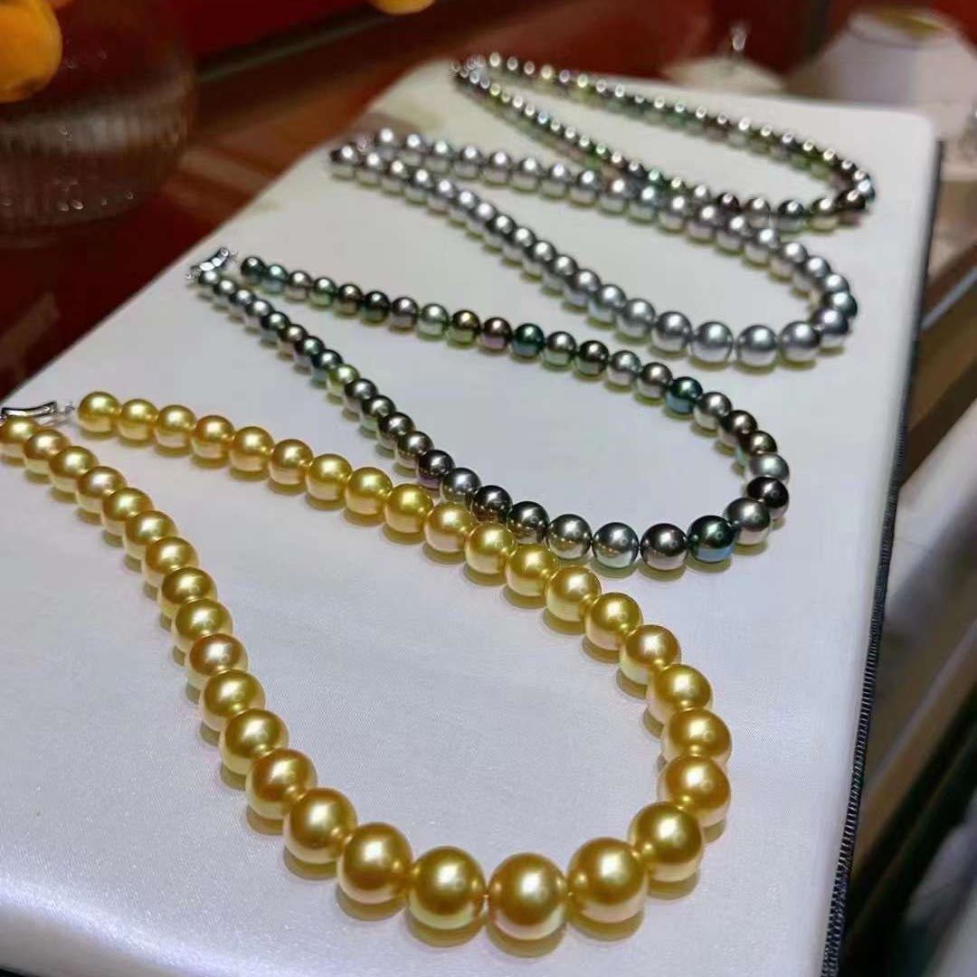 南洋白蝶ネックレス10-13.5mm大玉 真珠総合研究所鑑定書付き  