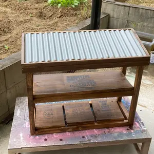 木製ラック ウッドラック 多肉棚 ウッドプランター 屋根付き トタン