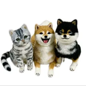 羊毛フェルト 柴犬 へそ天 - メルカリ