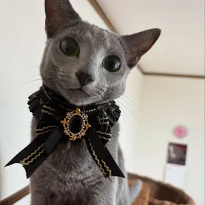 4つリボン細シュシュ、ピンク(フラワー)わんちゃん猫ちゃん用 - メルカリ