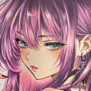 ニャンニャン♡／オリジナル 手描き アナログイラスト 色紙 一 - メルカリ