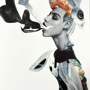 VETEMENTS ブラック ゴールド ライター ヒール ブーツ サイズ: 37