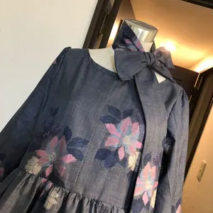 特価！　着物リメイク♪ 結城紬&大島紬パッチワンピース　MーL 裏地付　重ね着♪ 特価！ 着物リメイク♪ 結城紬&大島紬パッチワンピース MーL